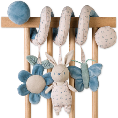 Saro Espiral com Roca Cotton Bunnies Dusty Blue - Brinquedo Sensorial para Bebé Carrinho/Berço Saro Espiral com Roca Cotton Bunnies Dusty Blue - Brinquedo Sensorial para Bebé Carrinho/Berço