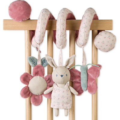 Saro Espiral com Roca Cotton Bunnies Blossom Pink - Brinquedo Sensorial para Bebé Carrinho/Berço Saro Espiral com Roca Cotton Bunnies Blossom Pink - Brinquedo Sensorial para Bebé Carrinho/Berço
