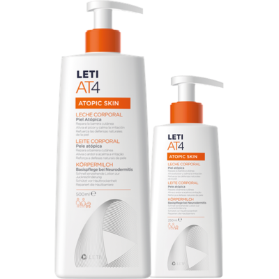 Leti AT4 Pack Leite Corporal 500ml + 250ml Oferta Pele Atópica Leti AT4 Pack Leite Corporal 500ml + 250ml Oferta Pele Atópica