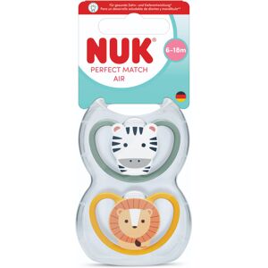 NUK Chupeta Perfect Match Air Zebra/Leão Silicone 6-18 Meses NUK Chupeta Perfect Match Air Zebra/Leão Silicone 6-18 Meses