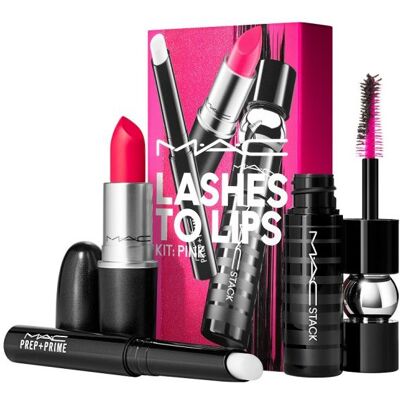 MAC Cosmetics Pink Lashes To Lips Kit - Conjunto de presente de maquiagem MAC Cosmetics Pink Lashes To Lips Kit - Conjunto de presente de maquiagem