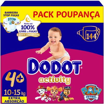Fraldas Dodot Activity Extra Box T4 144un Fraldas Dodot Activity Extra Box T4 144un