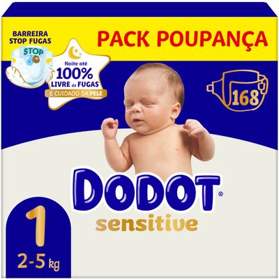 Fraldas Dodot Sensitive Box T1 168un Fraldas Dodot Sensitive Box T1 168un