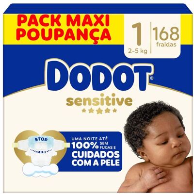 Fraldas Dodot Sensitive Box T1 168un Fraldas Dodot Sensitive Box T1 168un