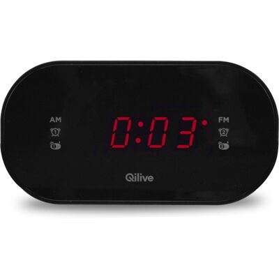 Radio Despertador Qilive Preto Q.1105 888572 Radio Despertador Qilive Preto Q.1105 888572