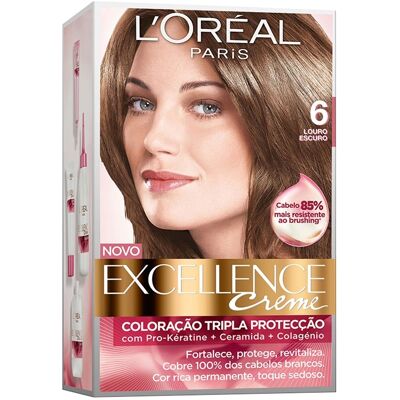 Coloração Excellence Creme Longa Duração Nº6 Louro Escuro Un Coloração Excellence Creme Longa Duração Nº6 Louro Escuro Un