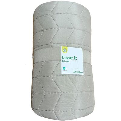 Colcha Microfibra Auchan Essencial Taupe 240x220cm Colcha Microfibra Auchan Essencial Taupe 240x220cm