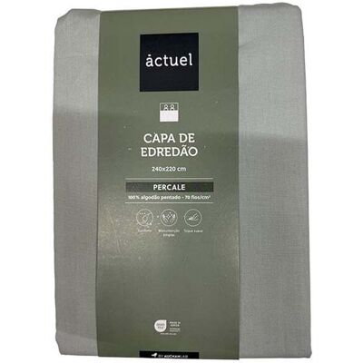 Capa Edredão Actuel Percale Cinzento 240x220cm Capa Edredão Actuel Percale Cinzento 240x220cm