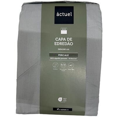 Capa Edredão Actuel Percale Cinzento 260x240cm Capa Edredão Actuel Percale Cinzento 260x240cm