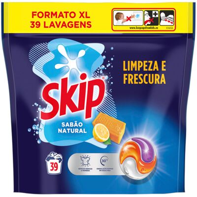 Cápsulas Det. Roupa Máq. Skip Sabão Natural 39d Cápsulas Det. Roupa Máq. Skip Sabão Natural 39d