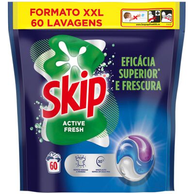 Cápsulas Det. Roupa Máq Skip Trio Active Fresh 60d Cápsulas Det. Roupa Máq Skip Trio Active Fresh 60d