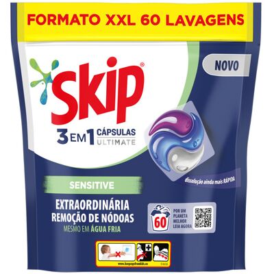 SKIP - Ultimate Sensitive - 60 doses - Detergent capsules SKIP - Ultimate Sensitive - 60 doses - Detergent capsules