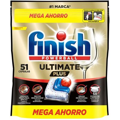 Detergente Loiça Máquina Finish Cápsulas Ultimate Plus 51p Detergente Loiça Máquina Finish Cápsulas Ultimate Plus 51p