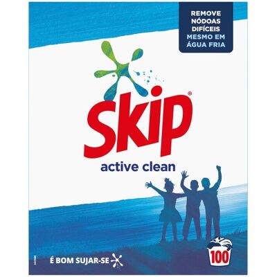 Detergente Skip Roupa Máquina Pó Active Clean 100doses Detergente Skip Roupa Máquina Pó Active Clean 100doses