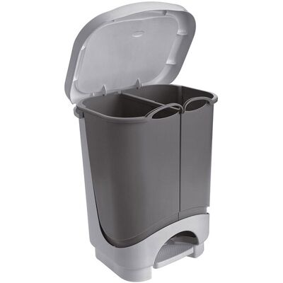 Balde Lixo Com Pedal Actuel 2 Divisórias Plástico 2x10.5l Balde Lixo Com Pedal Actuel 2 Divisórias Plástico 2x10.5l