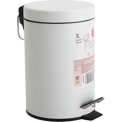Balde Para Wc Redondo Actuel Metal Branco 3l Balde Para Wc Redondo Actuel Metal Branco 3l