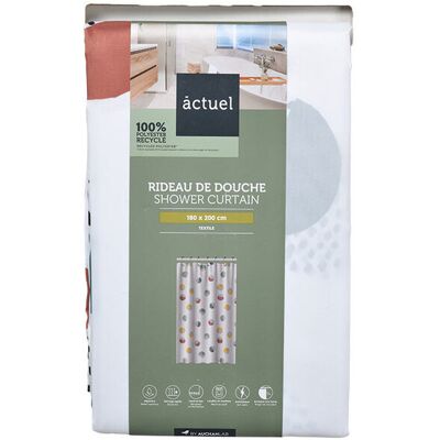 Cortina Duche Actuel Poliester 50% Reciclado Bolas Cor 180x200cm Cortina Duche Actuel Poliester 50% Reciclado Bolas Cor 180x200cm