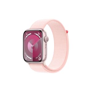 Apple Watch Series 9 45mm Pink Aluminium Com Bracelete Light Pink Sport Loop