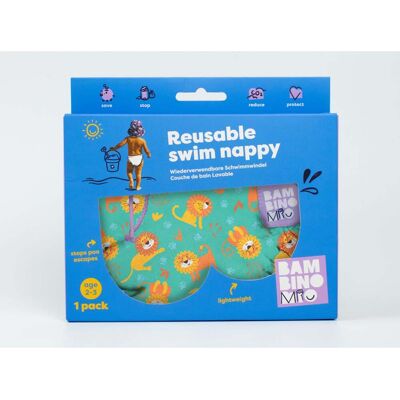 Cueca Banho Bambino Mio Leões Reutilizável 2-3 Anos Cueca Banho Bambino Mio Leões Reutilizável 2-3 Anos