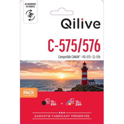 Pack Tinteiros Qilive Compatível Canon Pg-575 / Cl-576 Preto E Cor Pack Tinteiros Qilive Compatível Canon Pg-575 / Cl-576 Preto E Cor