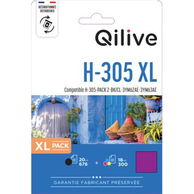 Pack Tinteiros Qilive Compatível Hp 305xl Preto E Tricolor Pack Tinteiros Qilive Compatível Hp 305xl Preto E Tricolor