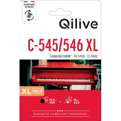 Pack Tinteiros Qilive Compatível Canon Pg-545xl / Cl-546xl Preto E Cor Pack Tinteiros Qilive Compatível Canon Pg-545xl / Cl-546xl Preto E Cor