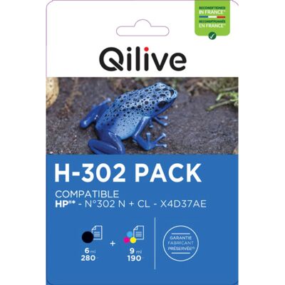 Pack Tinteiros Qilive Compatível Hp 302 Preto E Cor Pack Tinteiros Qilive Compatível Hp 302 Preto E Cor