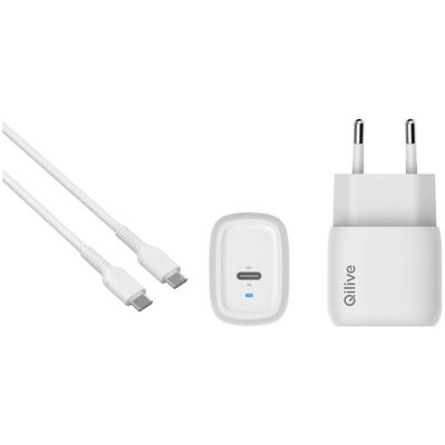 Carregador 1 Usbc 25w Qilive 600183083 Branco Cabo Usbc-usb Carregador 1 Usbc 25w Qilive 600183083 Branco Cabo Usbc-usb