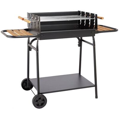 Barbecue A Carvão Gardenstar Com 2 Grelhas Preto 93.5.x56.x125cm Barbecue A Carvão Gardenstar Com 2 Grelhas Preto 93.5.x56.x125cm
