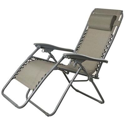 Cadeira Relax Gardenstar Multiposições Cinzento 158x65x108cm Cadeira Relax Gardenstar Multiposições Cinzento 158x65x108cm