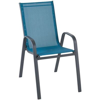 Cadeira Com Braços Gardenstar Textilene Azul 70x54x98cm Cadeira Com Braços Gardenstar Textilene Azul 70x54x98cm