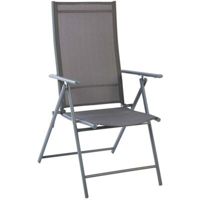 Cadeira Dobrável Gardenstar Metal E Textilene Cinzento 65x55x106cm Cadeira Dobrável Gardenstar Metal E Textilene Cinzento 65x55x106cm