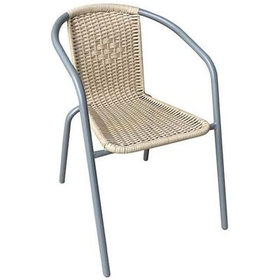 Cadeira Bistro Gardenstar Metal Rattan Natural 58x53x75cm Cadeira Bistro Gardenstar Metal Rattan Natural 58x53x75cm