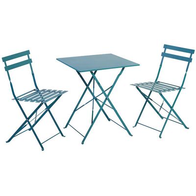Conjunto De Varanda Gardenstar Azul Metal 3 Peças Conjunto De Varanda Gardenstar Azul Metal 3 Peças