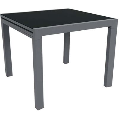 Mesa Extensível Gardenstar Aluminio/vidro Preto 90/180x90xh75cm Mesa Extensível Gardenstar Aluminio/vidro Preto 90/180x90xh75cm