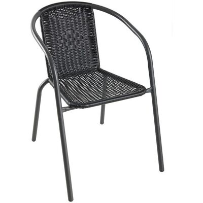 Cadeira Bistro Gardenstar Metal Rattan Preto 58x53x75cm Cadeira Bistro Gardenstar Metal Rattan Preto 58x53x75cm