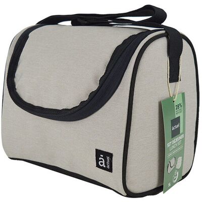 Lancheira 5l Bege Actuel Com 3 Caixas 23x16x19cm Lancheira 5l Bege Actuel Com 3 Caixas 23x16x19cm