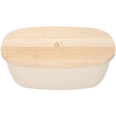Caixa Para Pão Em Plástico Actuel Com Tampa Em Madeira 37x22.5x14cm Caixa Para Pão Em Plástico Actuel Com Tampa Em Madeira 37x22.5x14cm