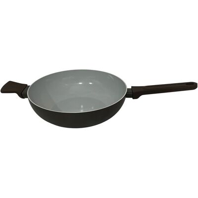Wok Actuel Em Alumínio Com Revestimento Cerâmico Preto/castanho 28 Cm Wok Actuel Em Alumínio Com Revestimento Cerâmico Preto/castanho 28 Cm