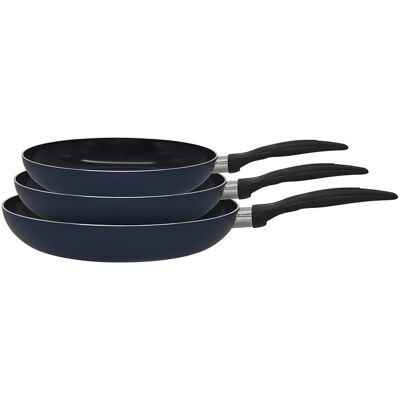 Conjunto De 3 Frigideiras Actuel Azul 20/24/28 Cm Conjunto De 3 Frigideiras Actuel Azul 20/24/28 Cm