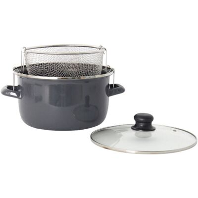 Caçarola / Fritadeira Actuel Tampa Cesto Aço 26cm Caçarola / Fritadeira Actuel Tampa Cesto Aço 26cm
