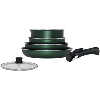 Trem De Cozinha Actuel Verde Aluminio Revestido 6 Peças Trem De Cozinha Actuel Verde Aluminio Revestido 6 Peças