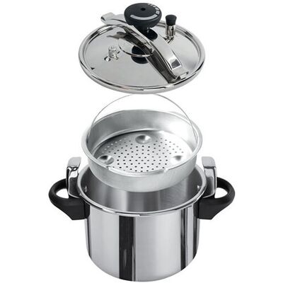 Panela De Pressão Com Cesto Actuel Inox Apta Para Indução 8l Panela De Pressão Com Cesto Actuel Inox Apta Para Indução 8l