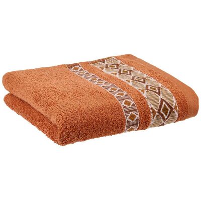 Lençol De Banho Com Barra Actuel Terracota 450g 100x150cm Lençol De Banho Com Barra Actuel Terracota 450g 100x150cm