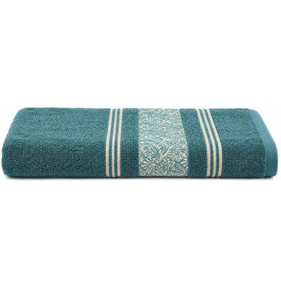 Lençol De Banho Com Barra Actuel Azul Esverdeado 450g 100x150cm Lençol De Banho Com Barra Actuel Azul Esverdeado 450g 100x150cm