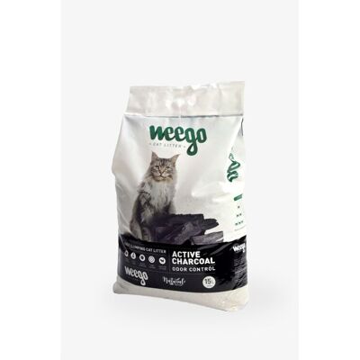 Areia para gatos natural com carvão ativado - 13 KG & 15L Areia para gatos natural com carvão ativado - 13 KG & 15L