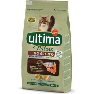 Ração Gato Ultima Nature No Grain Salmão 1.10kg Ração Gato Ultima Nature No Grain Salmão 1.10kg