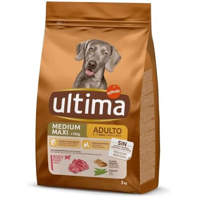 Ração Para Cão Ultima Para Raça Médio/maxi Com Vaca 3kg Ração Para Cão Ultima Para Raça Médio/maxi Com Vaca 3kg