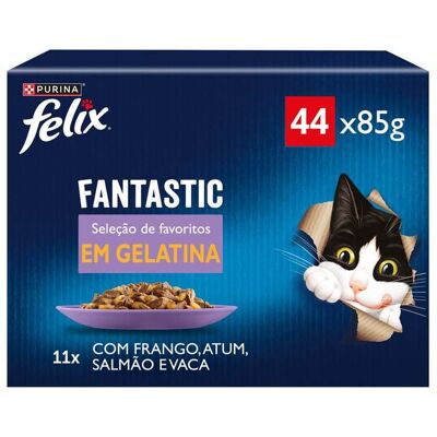 Comida Húmida Para Gato Felix Fantastic 44x85g Comida Húmida Para Gato Felix Fantastic 44x85g