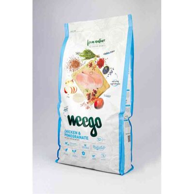 Ração Para Cão Júnior Weego Frango / Romã 12kg Ração Para Cão Júnior Weego Frango / Romã 12kg